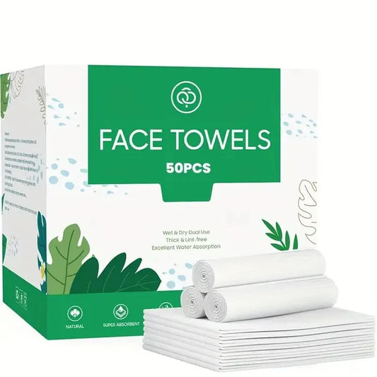 2/1pc Of Bamboo Adhesive Face Towel - 50 XL Disposable Cleaning Cloth, Soft And Hypoallergenic Makeup Remover Wet Wipes, Suitable For All Skin Types, BPA-free, Safe Product